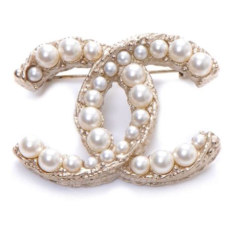 chanel logo pearl brooch|vintage coco chanel brooch.